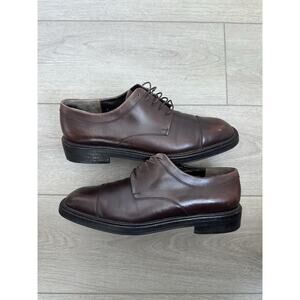 Salvatore Ferragamo Mancini Lace Up Brown Leather Dress Shoes Mens Size 8.5 D